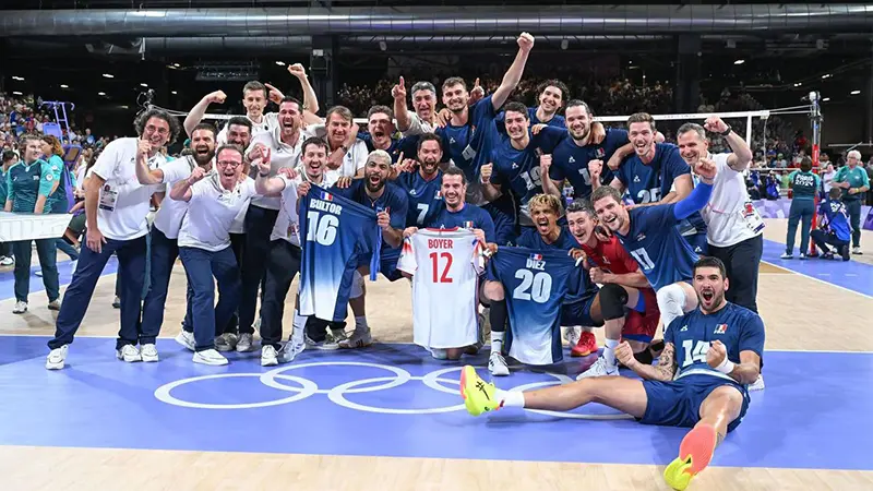 Photo de l'équipe de France de volley-ball aux JO 2024