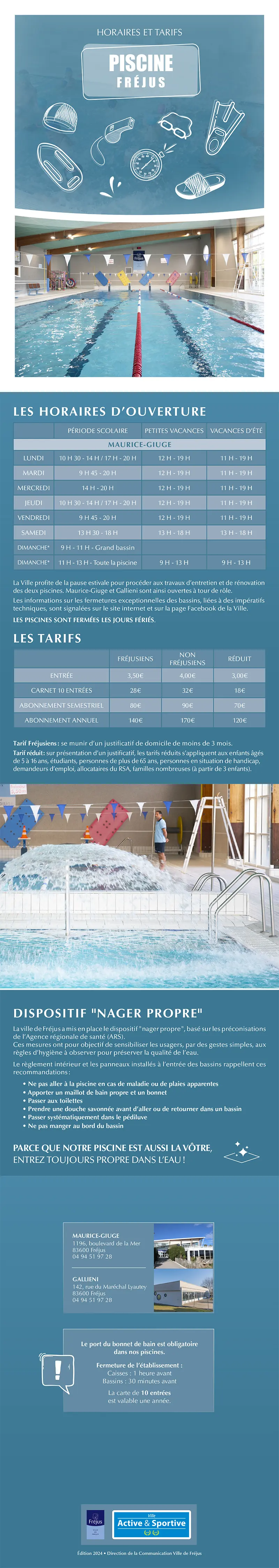 Piscines : tarifs et horaires